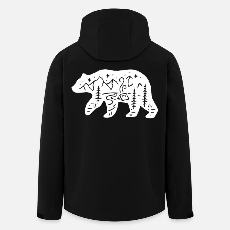 Natur Totem Eisbär - Recycelte Männer Softshell-Jacke von Stanley/Stella - Schwarz