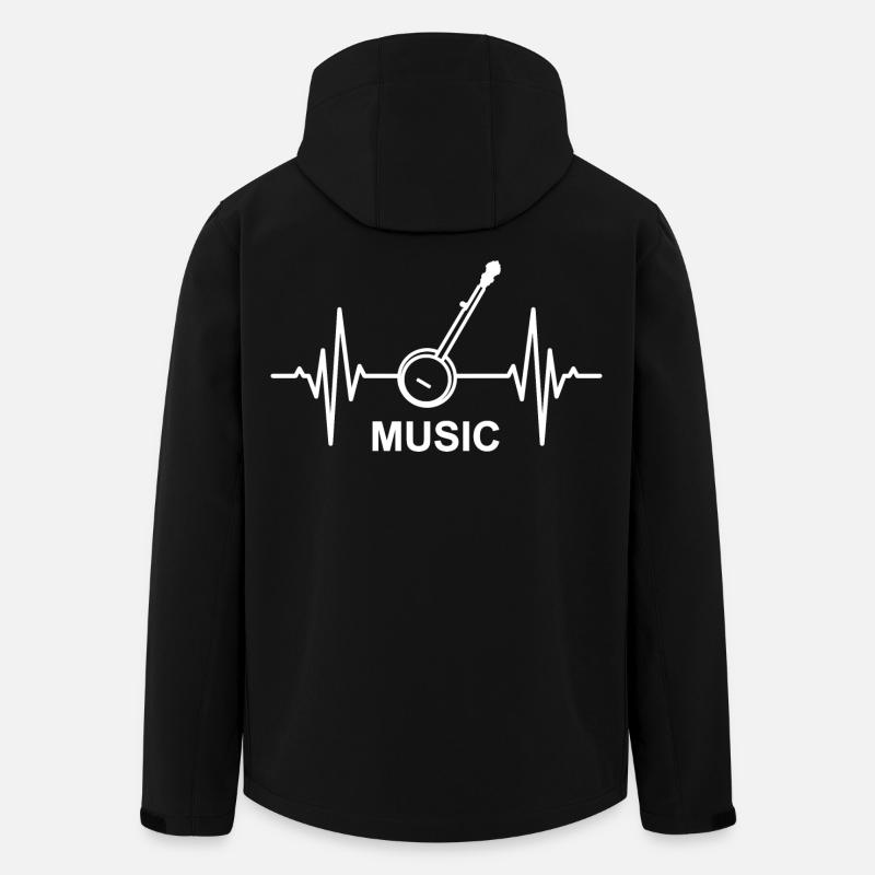Banjo Music Heartbeat - Veste softshell homme en polyester recyclé Stanley/Stella - noir