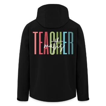 Math Teacher Math Teacher Gift - Men’s Recycled Softshell Jacket by Stanley/Stella - black - Back - AI Model Male 185 light (185cm)