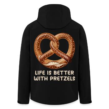 Brezeln Spruch Brezel Laugenbrezel Bäcker - Recycelte Männer Softshell-Jacke von Stanley/Stella - Schwarz - Hinten - AI Model Male 185 light (185cm)
