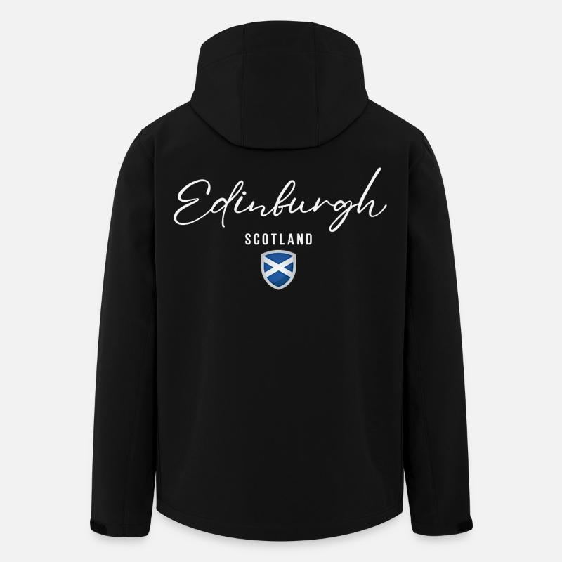 Édimbourg, Écosse, design élégant Édimbourg - Veste softshell homme en polyester recyclé Stanley/Stella - noir