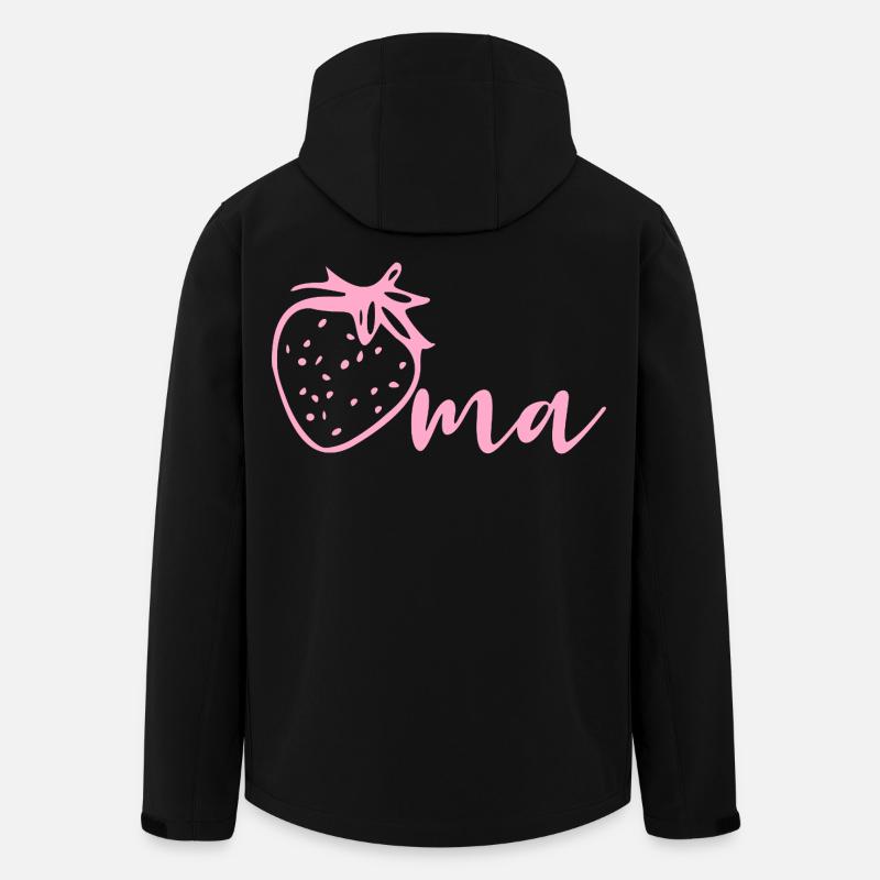 Fraises, grand-mère - Veste softshell homme en polyester recyclé Stanley/Stella - noir