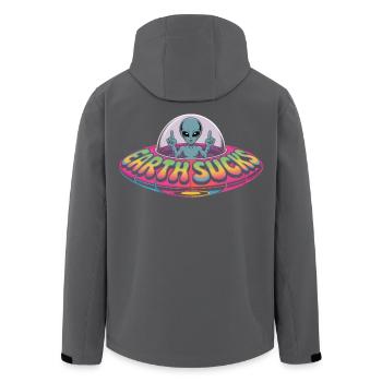 Alien T-Shirt Earth Sucks – UFO Geschenkidee - Recycelte Männer Softshell-Jacke von Stanley/Stella - Schwarz - Hinten - AI Model Male 185 light (185cm)