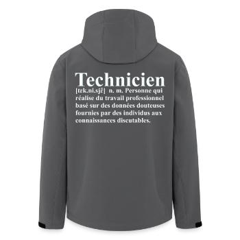 Technicien Définition - Veste softshell homme en polyester recyclé Stanley/Stella - noir - Dos - AI Model Male 185 light (185cm)