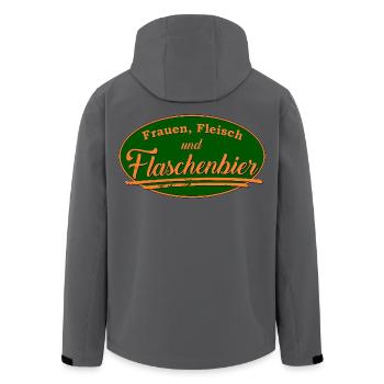 Frauen Fleisch Flaschenbier Retro Schild - Recycelte Männer Softshell-Jacke von Stanley/Stella - Schwarz - Hinten - AI Model Male 185 light (185cm)