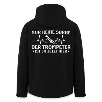Don't worry - trumpeter is here now - Men’s Recycled Softshell Jacket by Stanley/Stella - black - Back - AI Model Male 185 light (185cm)