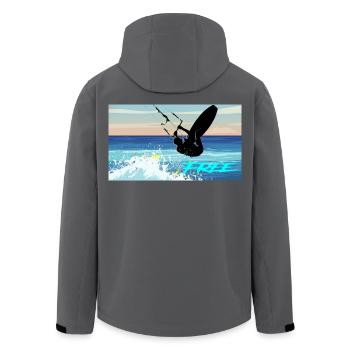 Le kitesurf - Veste softshell homme en polyester recyclé Stanley/Stella - noir - Dos - AI Model Male 185 light (185cm)