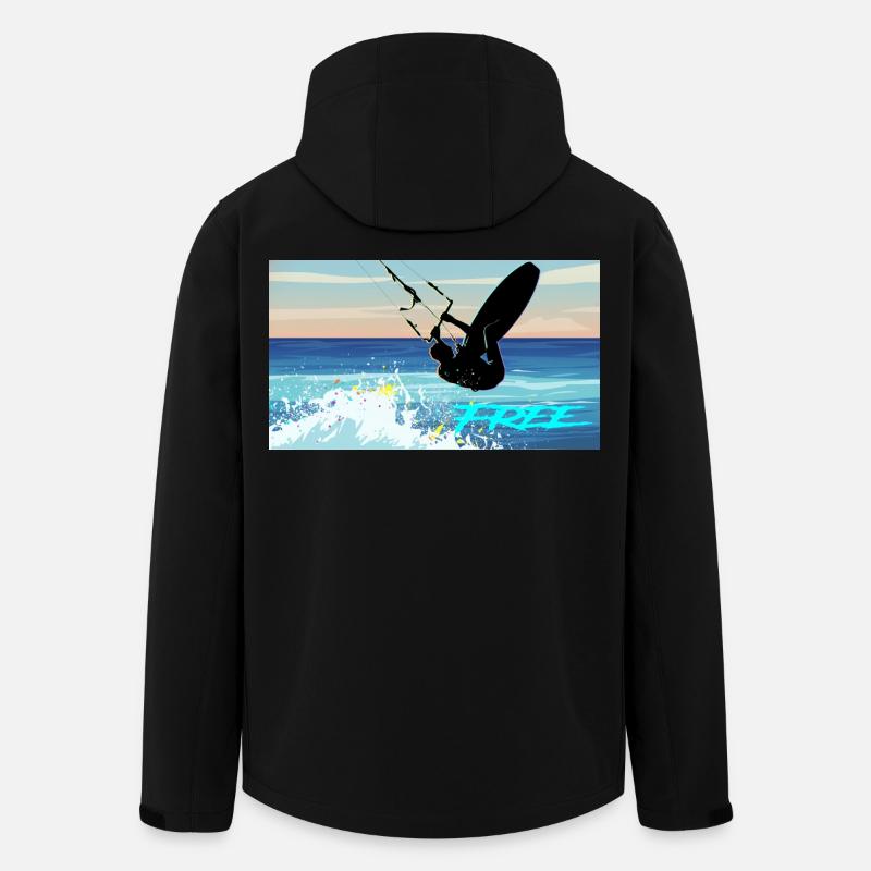 Kitesurf - Recycelte Männer Softshell-Jacke von Stanley/Stella - Schwarz