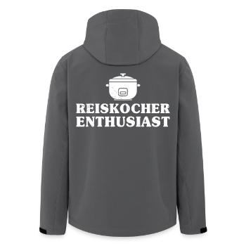 Kochen REISKOCHER ENTHUSIAST Lustiges - Recycelte Männer Softshell-Jacke von Stanley/Stella - Anthrazit - Hinten - AI Model Male 185 light (185cm)