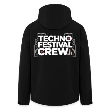 Techno Festival Crew – Techo Party Outfit - Recycelte Männer Softshell-Jacke von Stanley/Stella - Schwarz - Hinten - AI Model Male 185 light (185cm)