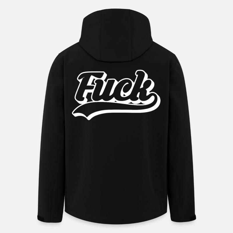 Merde au Rétro Script - Veste softshell homme en polyester recyclé Stanley/Stella - noir