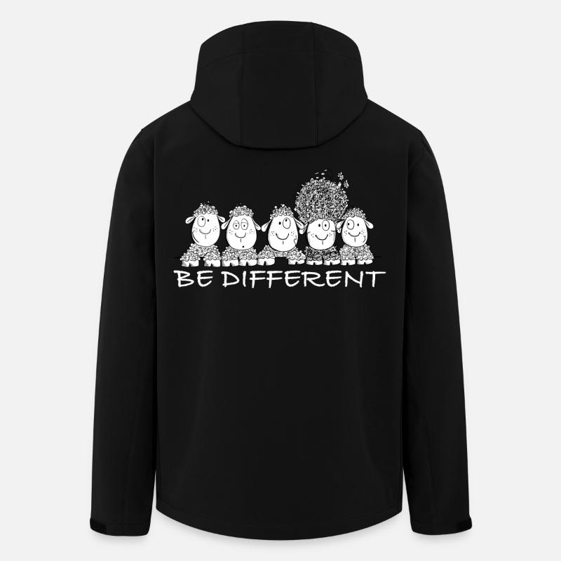 Be Different Sheep with Saying - Men’s Recycled Softshell Jacket by Stanley/Stella - black