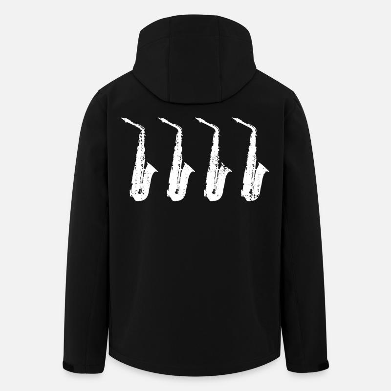 Retro Saxophon Modelle - Recycelte Männer Softshell-Jacke von Stanley/Stella - Schwarz