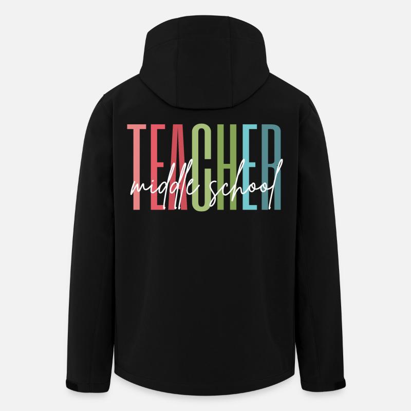 Middle School Teacher Gift - Men’s Recycled Softshell Jacket by Stanley/Stella - black