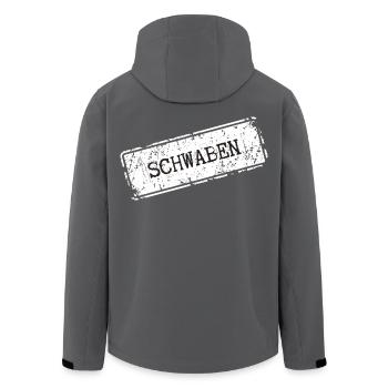 Swabia City Name Design - Men’s Recycled Softshell Jacket by Stanley/Stella - anthracite - Back - AI Model Male 185 light (185cm)