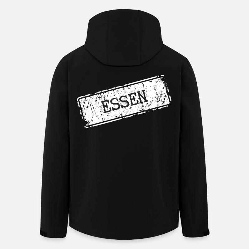 Essen city position symbols design - Men’s Recycled Softshell Jacket by Stanley/Stella - black
