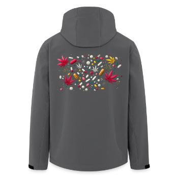 Pills'n'weed - Recycelte Männer Softshell-Jacke von Stanley/Stella - Schwarz - Hinten - AI Model Male 185 light (185cm)