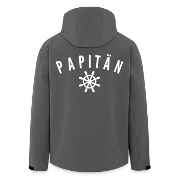 Papitän Lustiges Wortspiel Kapitän Papa Anker - Recycelte Männer Softshell-Jacke von Stanley/Stella - Schwarz - Hinten - AI Model Male 185 light (185cm)