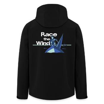 Race the Wind – Regatta Crew Segel Spruch - Recycelte Männer Softshell-Jacke von Stanley/Stella - Schwarz - Hinten - AI Model Male 185 light (185cm)