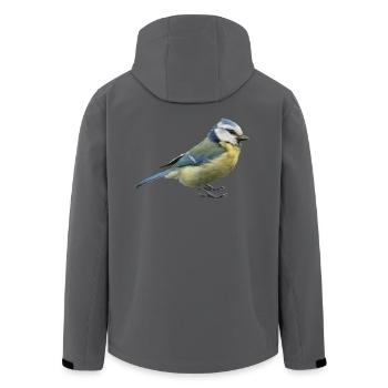 Vogel Blaumeise - Recycelte Männer Softshell-Jacke von Stanley/Stella - Schwarz - Hinten - AI Model Male 185 light (185cm)