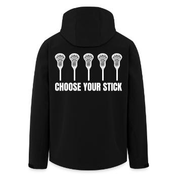 Lacrosse Racket - Men’s Recycled Softshell Jacket by Stanley/Stella - black - Back - AI Model Male 185 light (185cm)