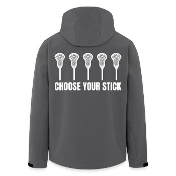 Lacrosse Schläger - Recycelte Männer Softshell-Jacke von Stanley/Stella - Anthrazit - Hinten - AI Model Male 185 light (185cm)