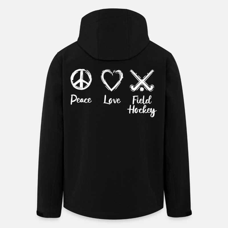 Peace Love Field Hockey - Recycelte Männer Softshell-Jacke von Stanley/Stella - Schwarz