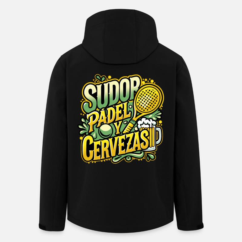 Sweat PADEL & Beers - Men’s Recycled Softshell Jacket by Stanley/Stella - black