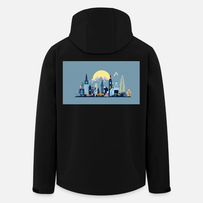 Sonnenstadt Skyline Illustration - Recycelte Männer Softshell-Jacke von Stanley/Stella - Schwarz