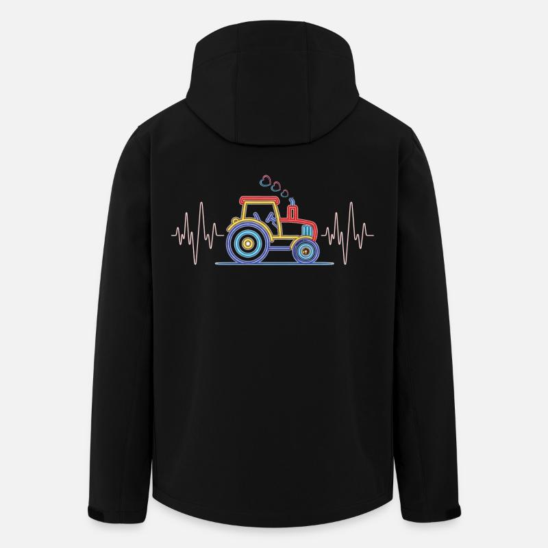 Herzschlag Traktor - Landwirt EKG Landwirtschaft - Recycelte Männer Softshell-Jacke von Stanley/Stella - Schwarz