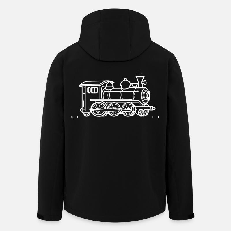 Eisenbahn Zeichnung - Recycelte Männer Softshell-Jacke von Stanley/Stella - Schwarz