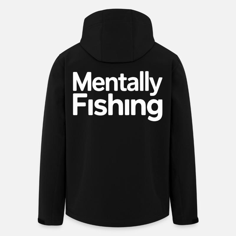 Conception humoristique de pêche mentale - Veste softshell homme en polyester recyclé Stanley/Stella - noir
