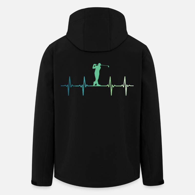 Golf Heartbeat Golfer Golf Gift - Men’s Recycled Softshell Jacket by Stanley/Stella - black