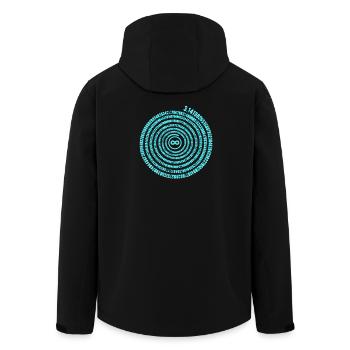 Nombre irrationnel Symbole pi Hélice à l’infini - Veste softshell homme en polyester recyclé Stanley/Stella - noir - Dos - AI Model Male 185 light (185cm)
