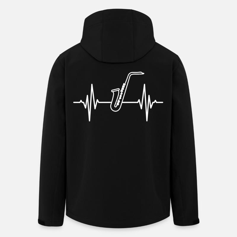 Battement de cœur du saxophone - Veste softshell homme en polyester recyclé Stanley/Stella - noir