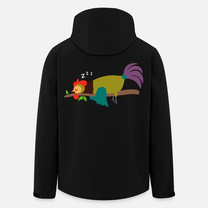 Sleeping Rooster Cockerel Chicken Design Gift - Men’s Recycled Softshell Jacket by Stanley/Stella - black