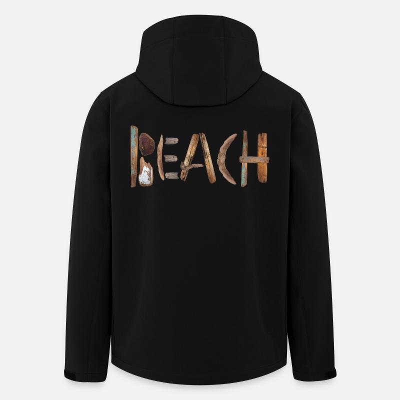 Natürliche Strandgutbuchstaben Gestaltung - Recycelte Männer Softshell-Jacke von Stanley/Stella - Schwarz