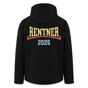 Rentner 2026 (Rente / Ruhestand / Konkav / 3C) - Recycelte Männer Softshell-Jacke von Stanley/Stella - Schwarz - Hinten - AI Model Male 185 light (185cm)