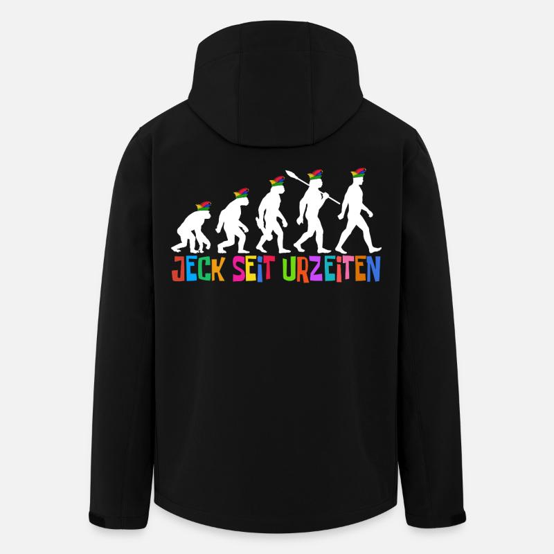 Jeck seit Urzeiten | Evolution Narren, Fastnacht - Recycelte Männer Softshell-Jacke von Stanley/Stella - Schwarz