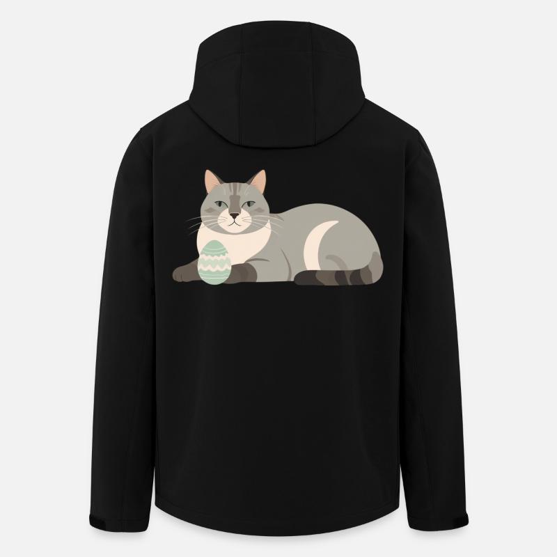Easter Cat in Pastel Grey - Men’s Recycled Softshell Jacket by Stanley/Stella - black