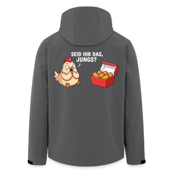 Are You the Guys Chicken Chicken Nuggets - Men’s Recycled Softshell Jacket by Stanley/Stella - black - Back - AI Model Male 185 light (185cm)
