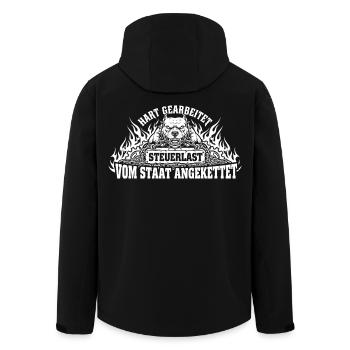 Travailleur, enchaîné par l’État - Veste softshell homme en polyester recyclé Stanley/Stella - noir - Dos - AI Model Male 185 light (185cm)