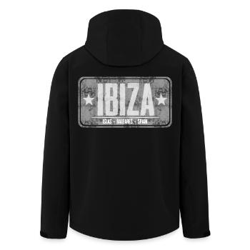 Ibiza Island Destination Design - Men’s Recycled Softshell Jacket by Stanley/Stella - black - Back - AI Model Male 185 light (185cm)