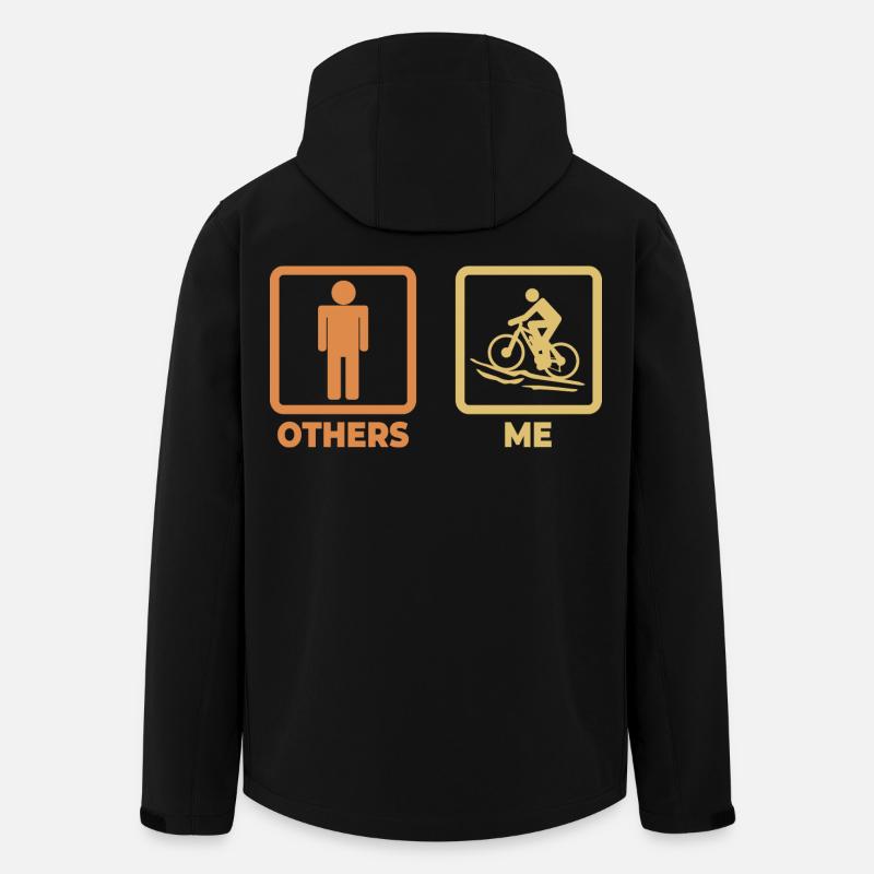 Mountainbiker Strichmännchen - Recycelte Männer Softshell-Jacke von Stanley/Stella - Schwarz