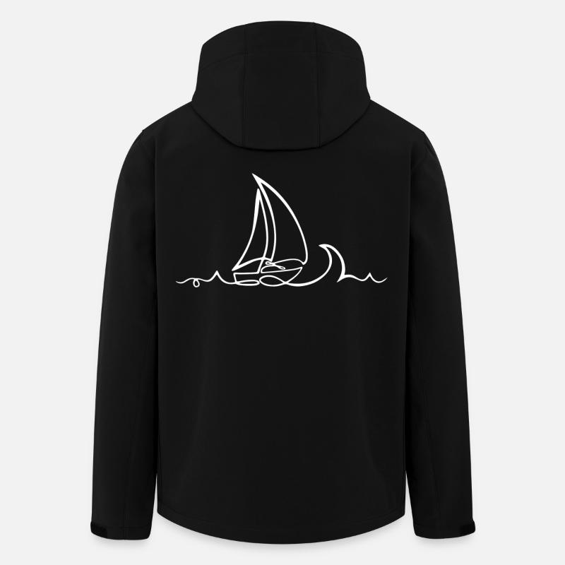 Traveller's Sketch (weiß) - Recycelte Männer Softshell-Jacke von Stanley/Stella - Schwarz