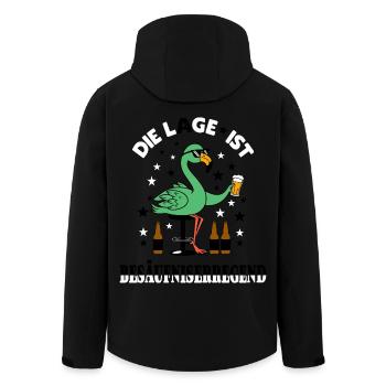Drôle de flamant rose vert - Veste softshell homme en polyester recyclé Stanley/Stella - noir - Dos - AI Model Male 185 light (185cm)