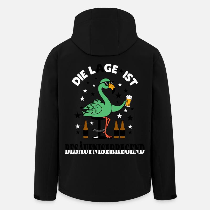 Lustiger grüner Flamingo - Recycelte Männer Softshell-Jacke von Stanley/Stella - Schwarz