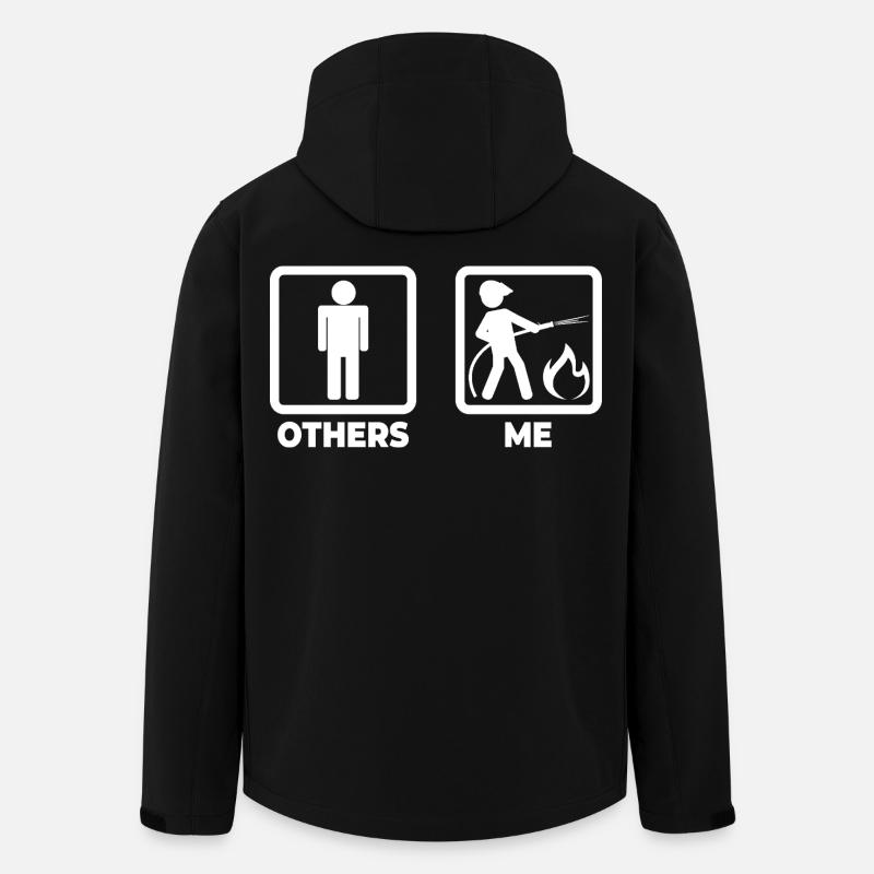 Feuerwehr Strichmännchen - Recycelte Männer Softshell-Jacke von Stanley/Stella - Schwarz