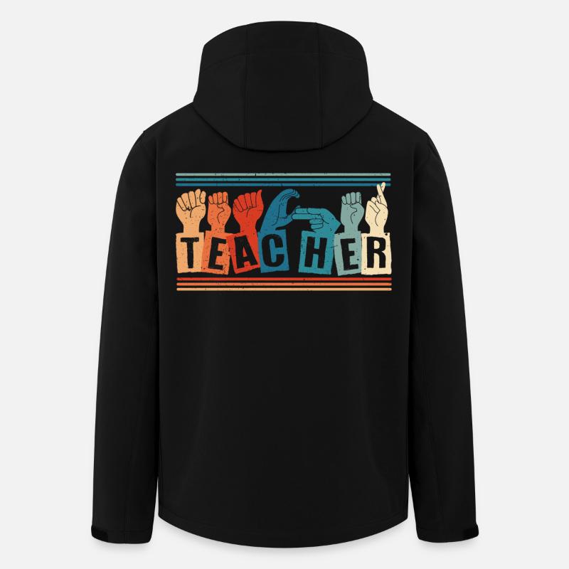 ASL Sign Language Interpreter - Men’s Recycled Softshell Jacket by Stanley/Stella - black