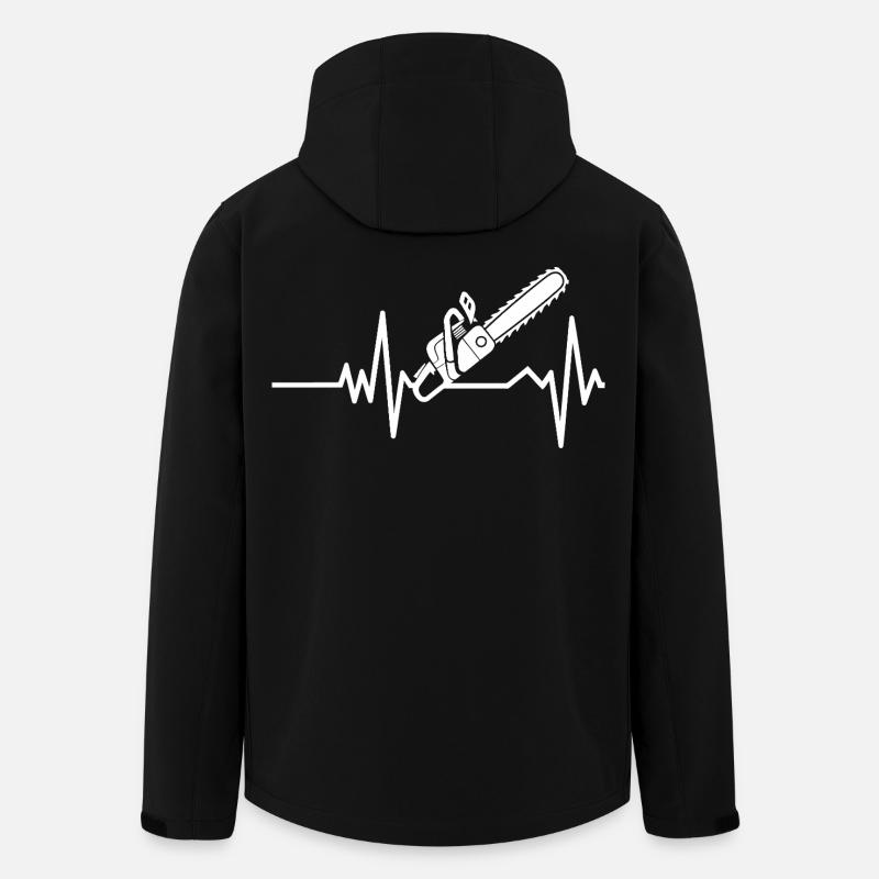Herzschlag Chainsaw Design - Recycelte Männer Softshell-Jacke von Stanley/Stella - Schwarz